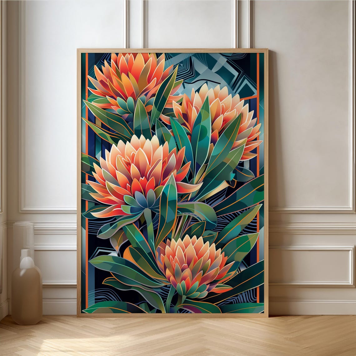 Photo inspiration: Visual Reference: Art Deco Floral Print Modern Botanical Gallery Wall Art