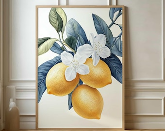 Lemon Watercolor Art Print – Botanical Kitchen Decor