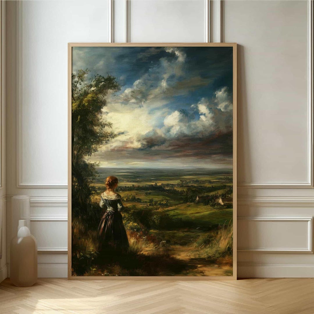 Victorian Style Art Poster - Scenic Countryside Oil Painting Print - Etsy