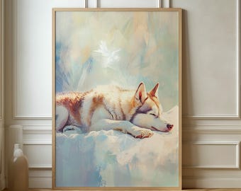 Siberian Husky Print - Dreamy Pastel Animal Art, Pet Lover Decor