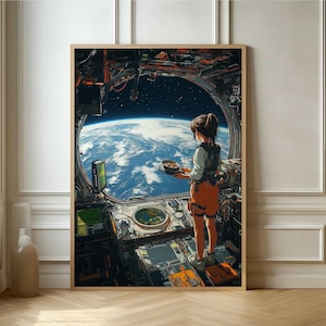 Captivating Space View Astronaut Poster - Stunning Sci-Fi Space Art Print