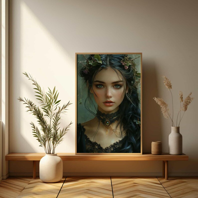 Mystical Woman Portrait Poster - Fantasy Art Print for Wall Decor - Etsy