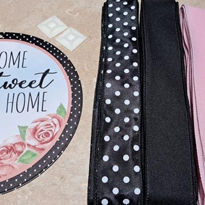 Home Tweet Home floral/bird metal sign with wreath kit, wreath ribbon and sign bundle, Signs for wreaths, wreath supplies, wreath kit.
