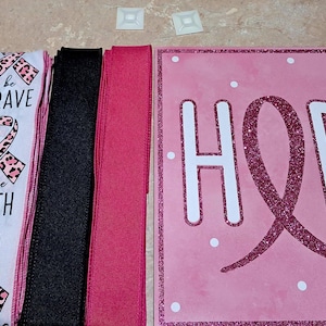 Inspirational HOPE wooden sign with ribbon kit, wreath ribbon and sign bundle, Signs for wreaths, wreath supplies, wreath kit.