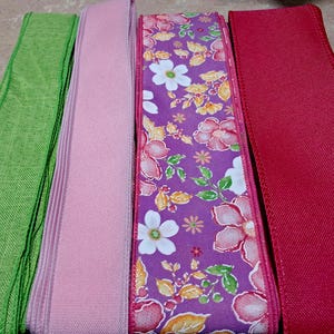 Spring/Summer  20 yards (60 ft) floral wired ribbon wreath kit, wreath ribbon bundle, Ribbon for wreaths, wreath supplies, wreath kit.