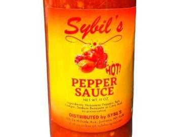Sybil's Caribbean Pepper Sauce with Habanero Peppers-  Guyanese Hot Sauce
