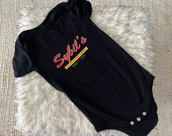 Sybil's Baby short sleeve black onesie - West Indian Guyana