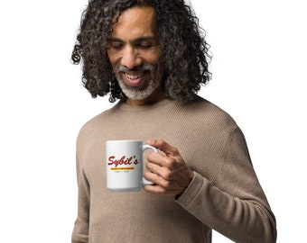 Sybil's White glossy mug- West Indian- Guyana 15oz
