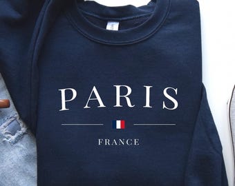 Paris France Sweatshirt: Minimalist French Flag Design