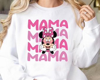 Minnie Mouse Sweatshirt, Mama Sweatshirt, Mama Mouse Sweatshirt, Mothers Day Gift, Mama Disneyland Sweatshirt, Disney Trip Sweatshirt