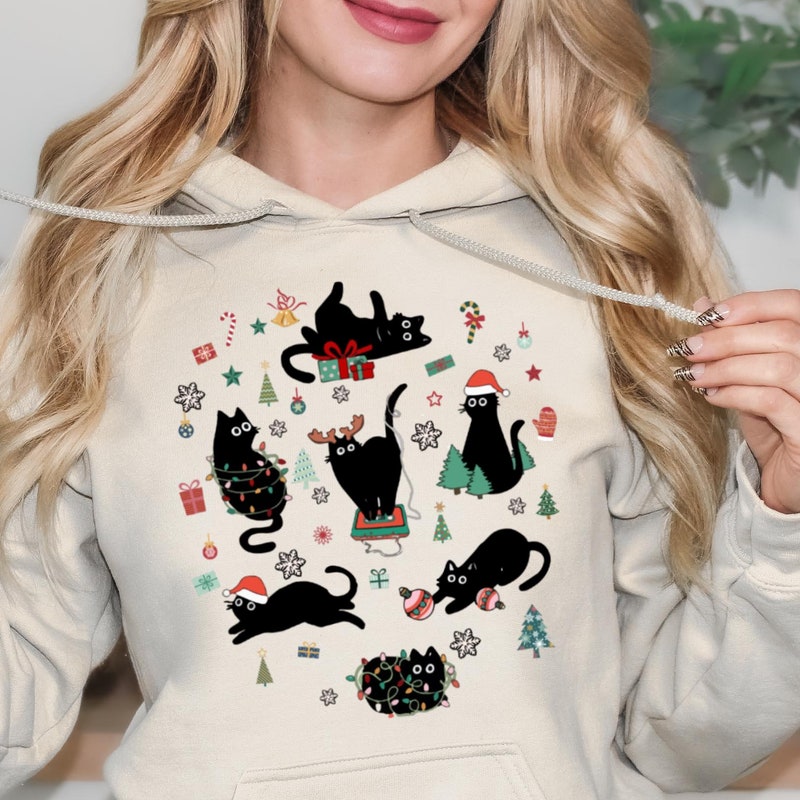 Funny Christmas Cat Hoodie