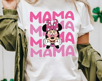 Minnie Mouse T Shirt, Mama T-shirt, Mama Mouse Shirt, Mothers Day Gift, Mama Disneyland Shirt, Disney Trip Shirt, Womens Minnie Mouse Shirt