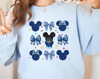 Mickey Cruise Sweatshirt, Disney Cruise Sweatshirt, Coquette Bow Mickey Sweatshirt, Coquette Cruise Sweatshirt,Disney Cruise Family Vacation