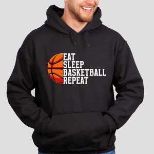 Eat Sleep Basketball Repeat Hoodie, Basketball Hoodie, Basketball Mom Hoodie, Basketball Lover, Basketball Season, Game Day Basketball