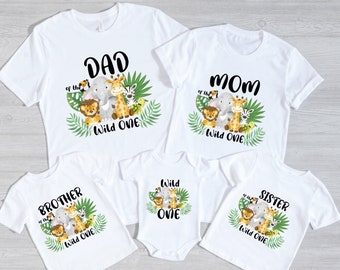 Wild One Safari Birthday Family Matching Shirts