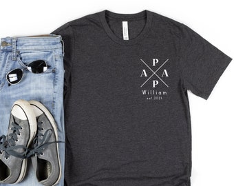 Custom Papa Est. T-Shirt: Personalized Dad Gift