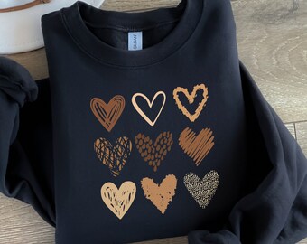 Black History Month Sweatshirt: Melanin Hearts, Black Pride