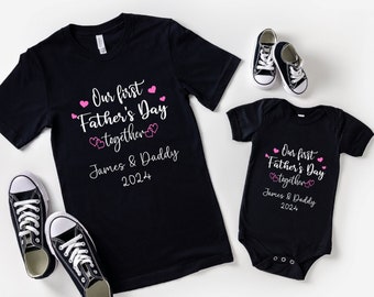 Personalized First Father's Day Matching Shirt Set