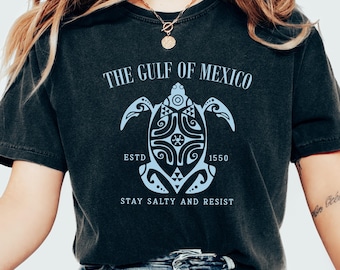 Comfort Colors Gulf of Mexico Turtle T-Shirt: Stay Salty Beach Tee