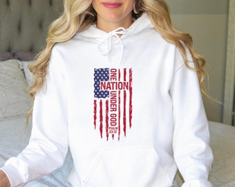 One Nation Under God Hoodie: American Flag Patriotic Gift