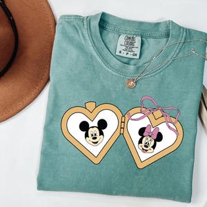 Comfort Color® Locket T-Shirt, Cute Locket Bow Tshirt, Cute Disneyworld Adult T-Shirts, Minnie Mickey Lover Shirt, Mickey Coquette Shirt