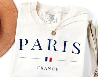 Comfort Colors Paris France Shirt: Minimalist French Souvenir Tee