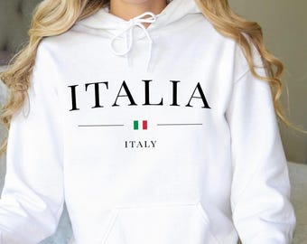 Italia Hoodie: Minimalist Italy Flag Pullover Travel Gift