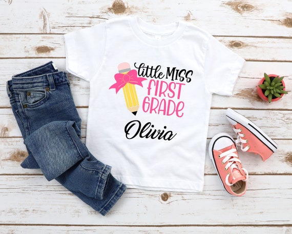 Personalized First Grade Shirt: Little Miss Back To School Tee