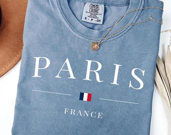 Comfort Colors Paris France Shirt: Minimalist Souvenir Tee