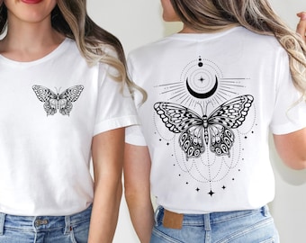 Celestial Butterfly T-Shirt: Mystic Moon Graphic Tee