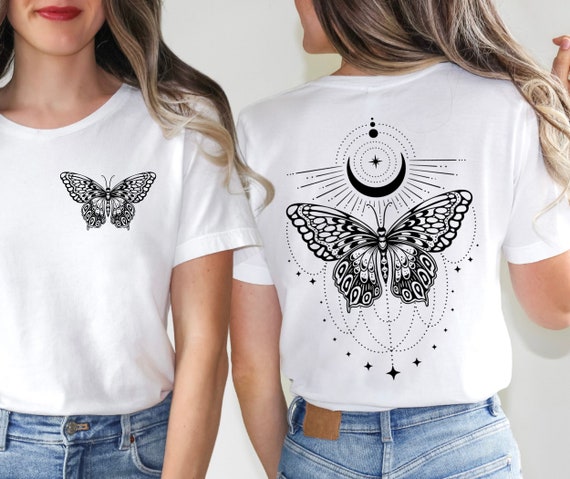 Celestial Butterfly T-Shirt: Mystic Moon Graphic Tee