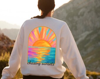 Coconut Girl Sunset Sweatshirt: Salty Mermaidcore Surfer Vibes Sweater