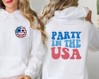 Party in the USA Hoodie: Retro Patriotic 4th of July