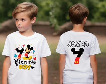 Personalized Mickey Tshirts For Kids, Custom Birthday Boy Shirt, Birthday Disney T Shirt, Custom Mickey Mouse Shirt, Toddler Birthday Shirt