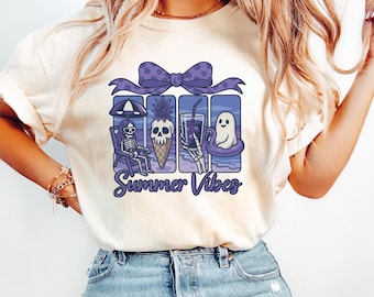 Comfort Colors Summerween Ghost Shirt: Spooky Beach Vibes Tee
