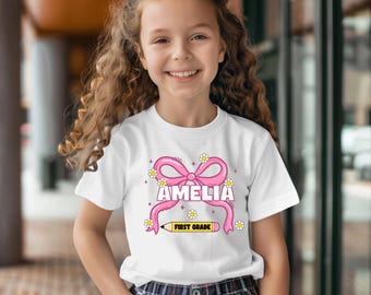 Personalized First Grade Shirt: Coquette Back To School Gift