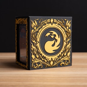 Embossed Magic: The Gathering deck box, Glyph Deck Box - Two Tone -Mountains Red Mana