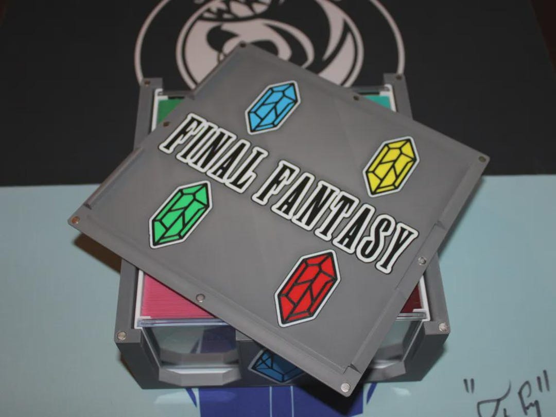 mtg final fantasy storage box Ultra PRO: 100+ Deck Youll get 6 stunning Traditional Foil Borderless Scene Cards showcasing iconic artwork Holds 2400+ Sleeveless Trading Card