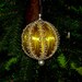 Handmade beaded gold Swiss straw ball Christmas tree ornament