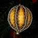 Handmade beaded orange felt ball Christmas tree ornament