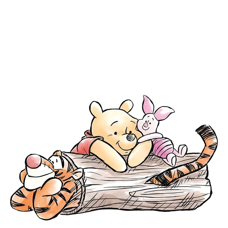 Winnie the Pooh PNG Clipart, Vintage Bear Art, Nursery Wall Decor (Digital Download) image 6