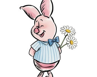 Piglet, Winnie the Pooh Bear PNG Clipart, Nursery Art (Digital Download 8000*8000 pix)