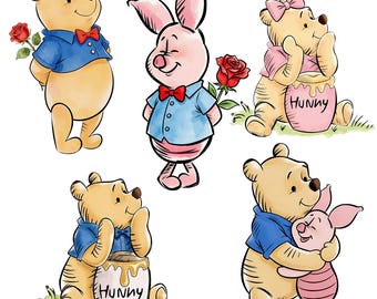 Winnie the Pooh Piglet Hunny Pot Clipart (Digital Download)