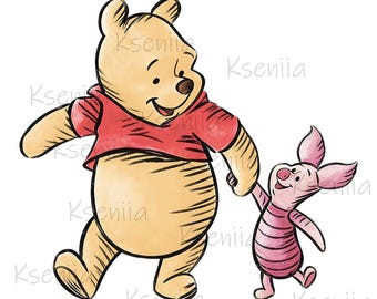 Vintage Winnie the Pooh PNG Clipart, Nursery Wall Art (Digital Download)