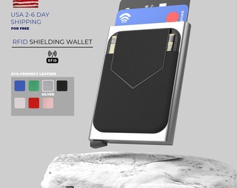 Silver Unisex Basedwallets Aluminum Wallet Cash Card Wallet RFID Blocking Slim Minimal