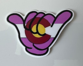 Colorado Shaka Hand Sticker: Waterproof Vinyl CO State Pride Decal