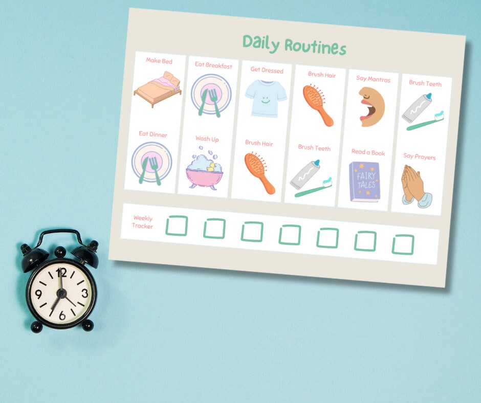 Basic Daily Routine Magnet/sticker Chart for Kids - Etsy