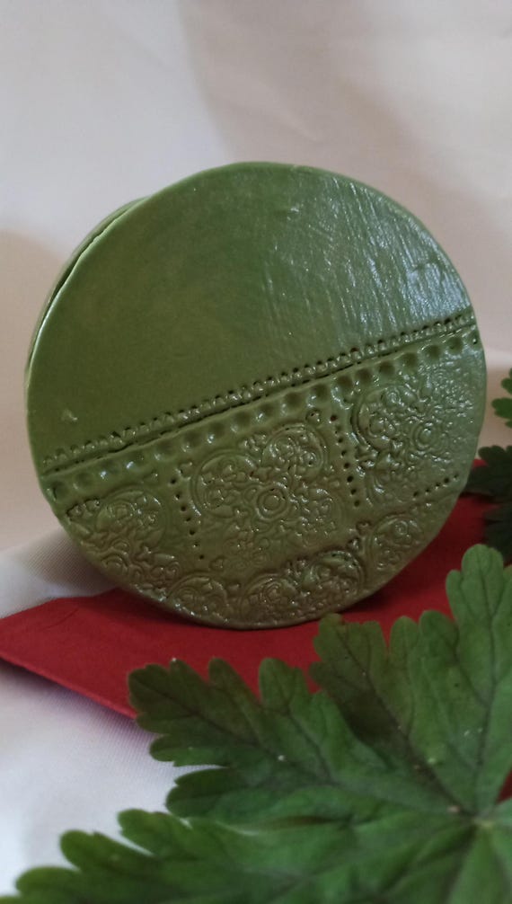 Napkin holder container for napkins table decoration light green glazed handmade handcraft clay ceramic