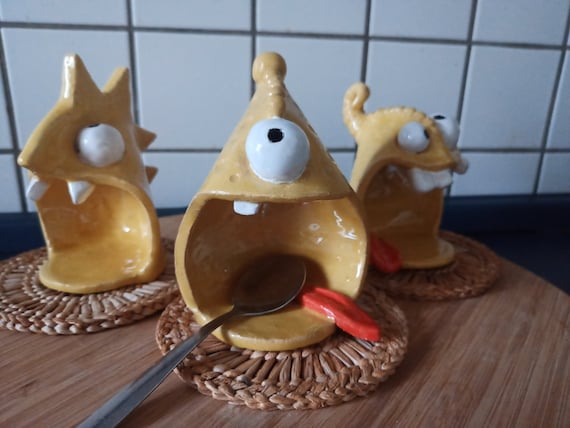 Spoon Monster Spoon Holder Coaster Kitchen Gift Ceramic Serving Plate Handmade in Germany
