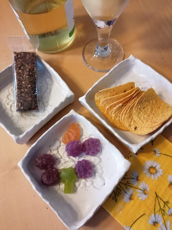Set of ceramic decorative serving plates
